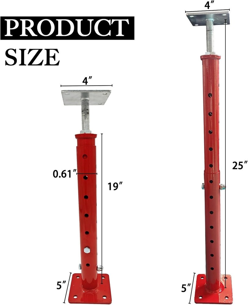 4 Pack Heavy Duty Floor Jack 11000lb Adjustable Height Support Leveling Tool