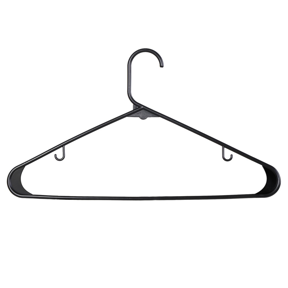 Plastic Clothes Hangers 100 PCS Durable Coat Hangers with 2 Hooks Black
