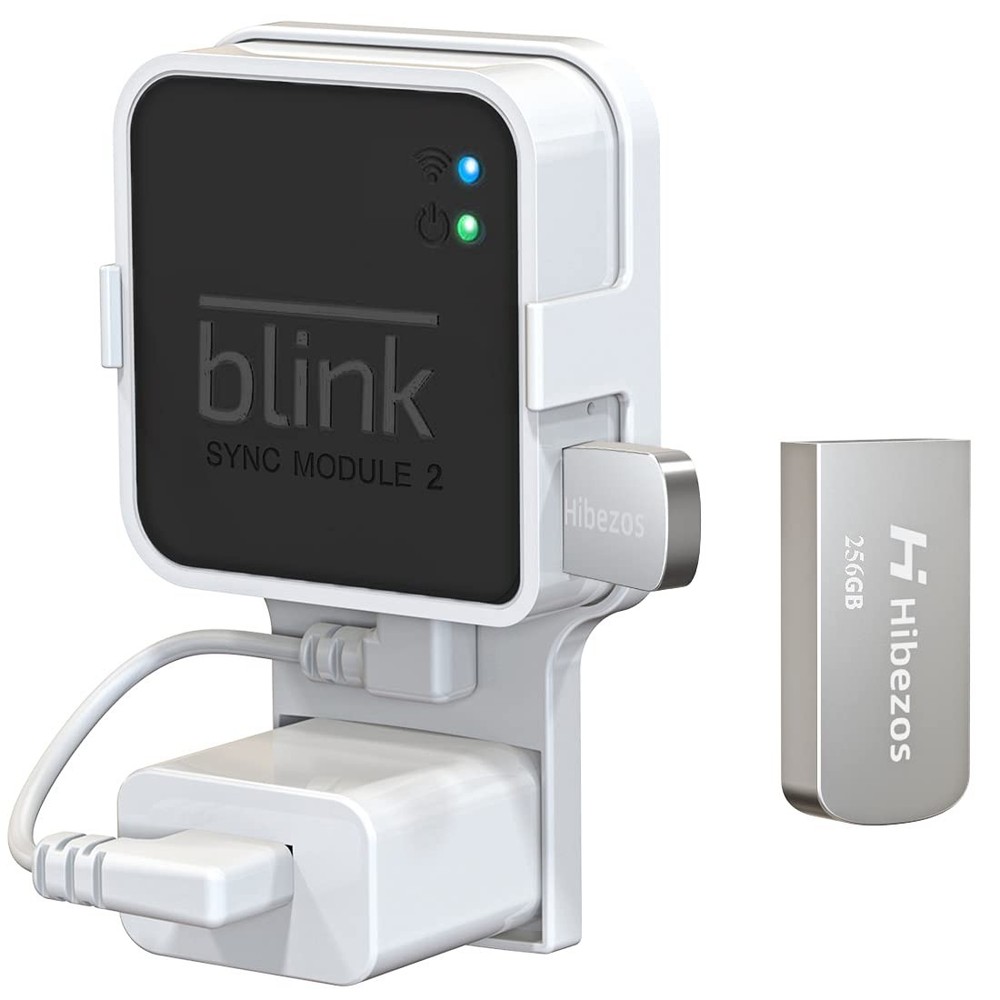 256GB USB Flash Drive and Outlet Mount for Blink Sync Module 2, Save Space an...