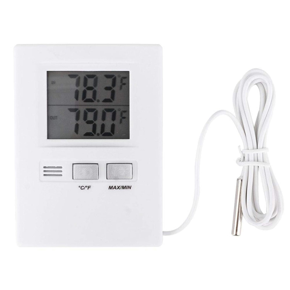 Indoor Outdoor Wired Temperature Meter, Digital Thermometer with Sensor Wire and