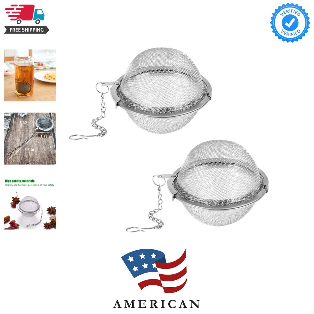 2PCS Stainless Steel Mesh Tea Infuser  2.1 Inch Tea Ball  Strainer Tea Diffuser