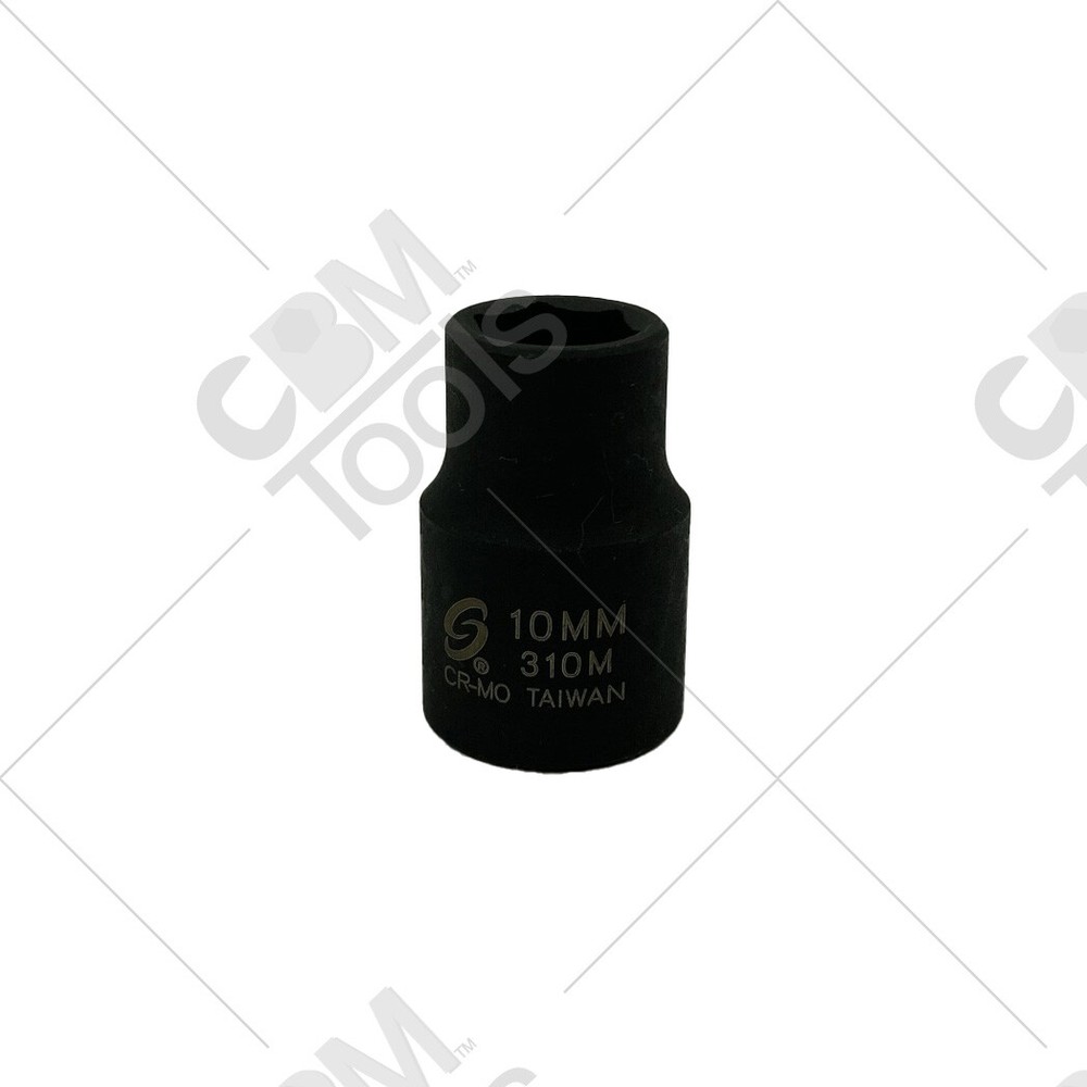 Sunex 310M 3/8" Drive 6 Point 10mm Impact Socket