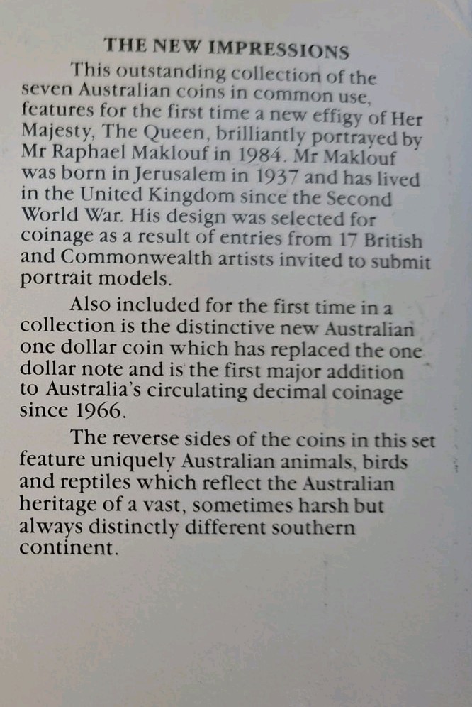 Royal Australian Mint 1985 BUNC Coin Collection