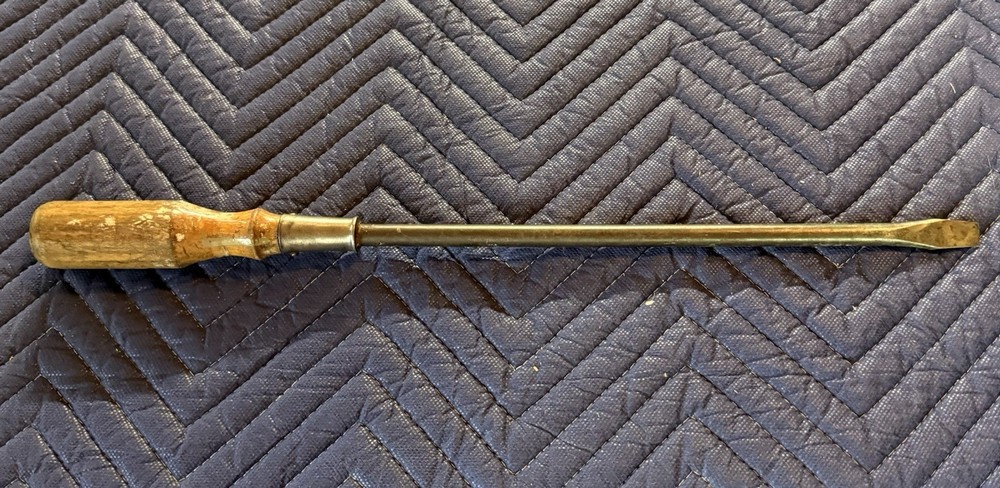 Vintage 18" Flat Head Screwdriver Wood Handle