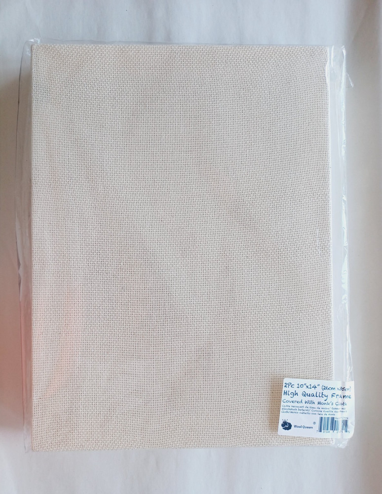 10''x14'' Punch Needle Rug Hooking Frame Covered with Monk's Cloth 2 Pack