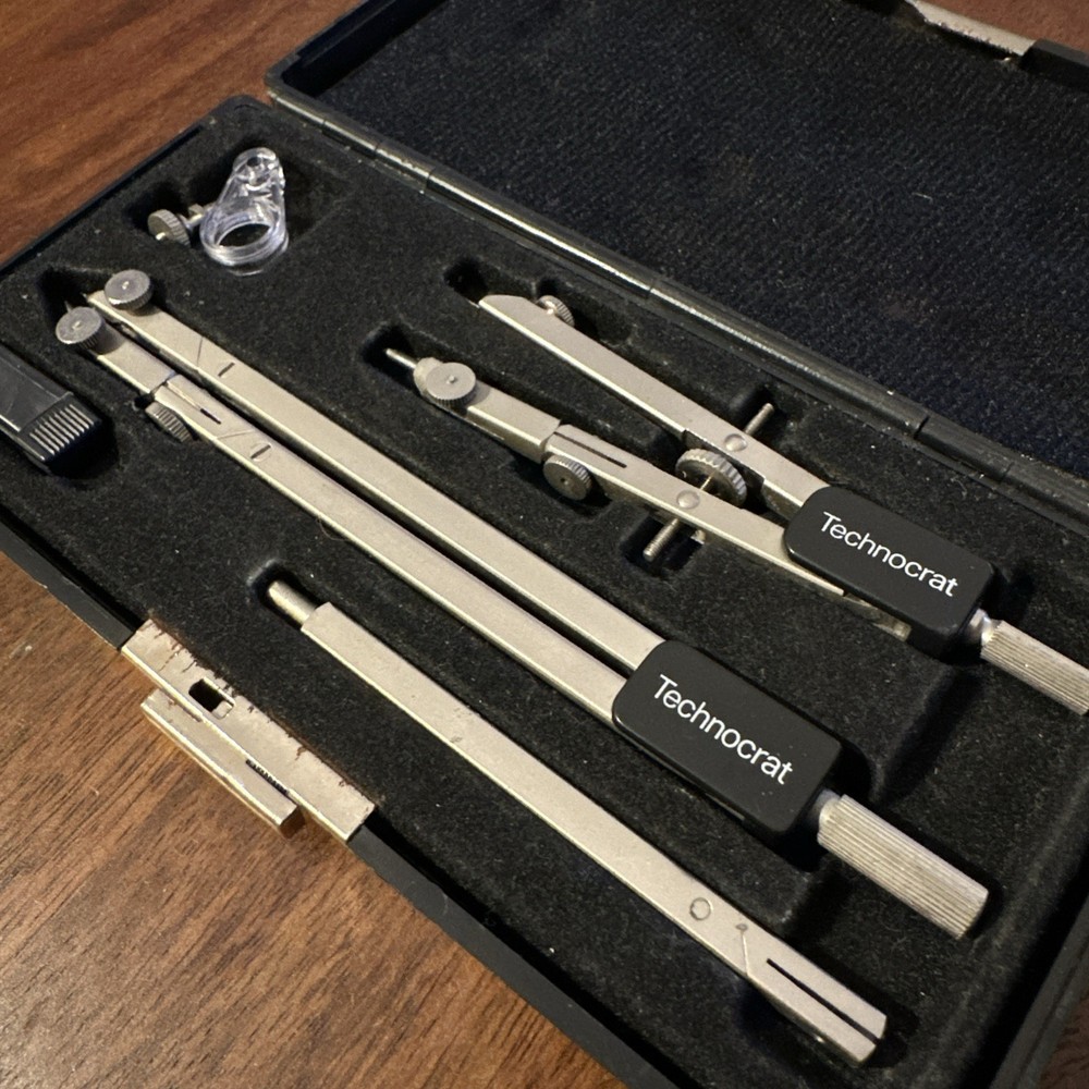Vintage TECHNOCRAT Drawing Surveying Instruments Set in original case.