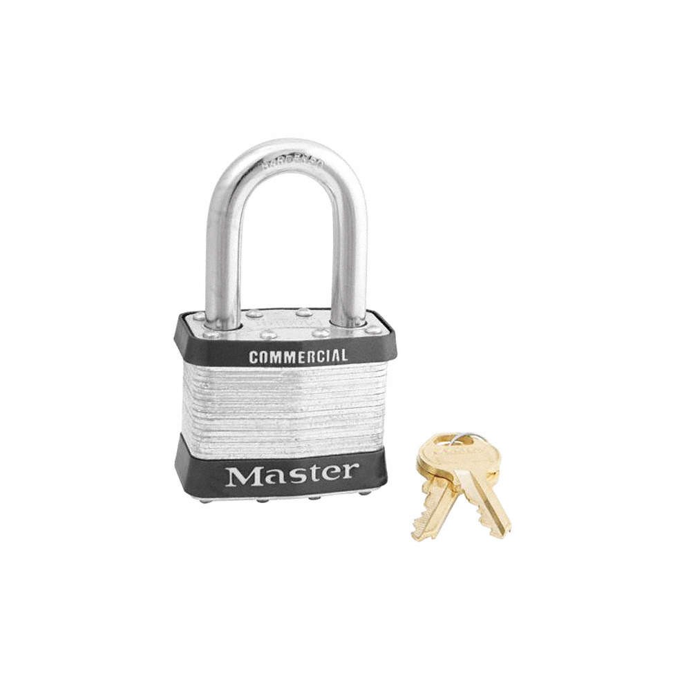 MASTER LOCK 25KALF Keyed Padlock, 15/16 in,Rectangle,Silver 494K65
