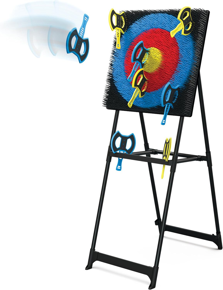Axe Throwing Target Game - 5Ft Tall Sturdy Steel Frame - Includes 8 Throwing Axe