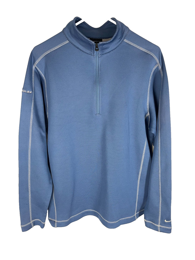 NIKE GOLF Fit Therma Jacket Pullover Size Medium Blue Mens Long Sleeve