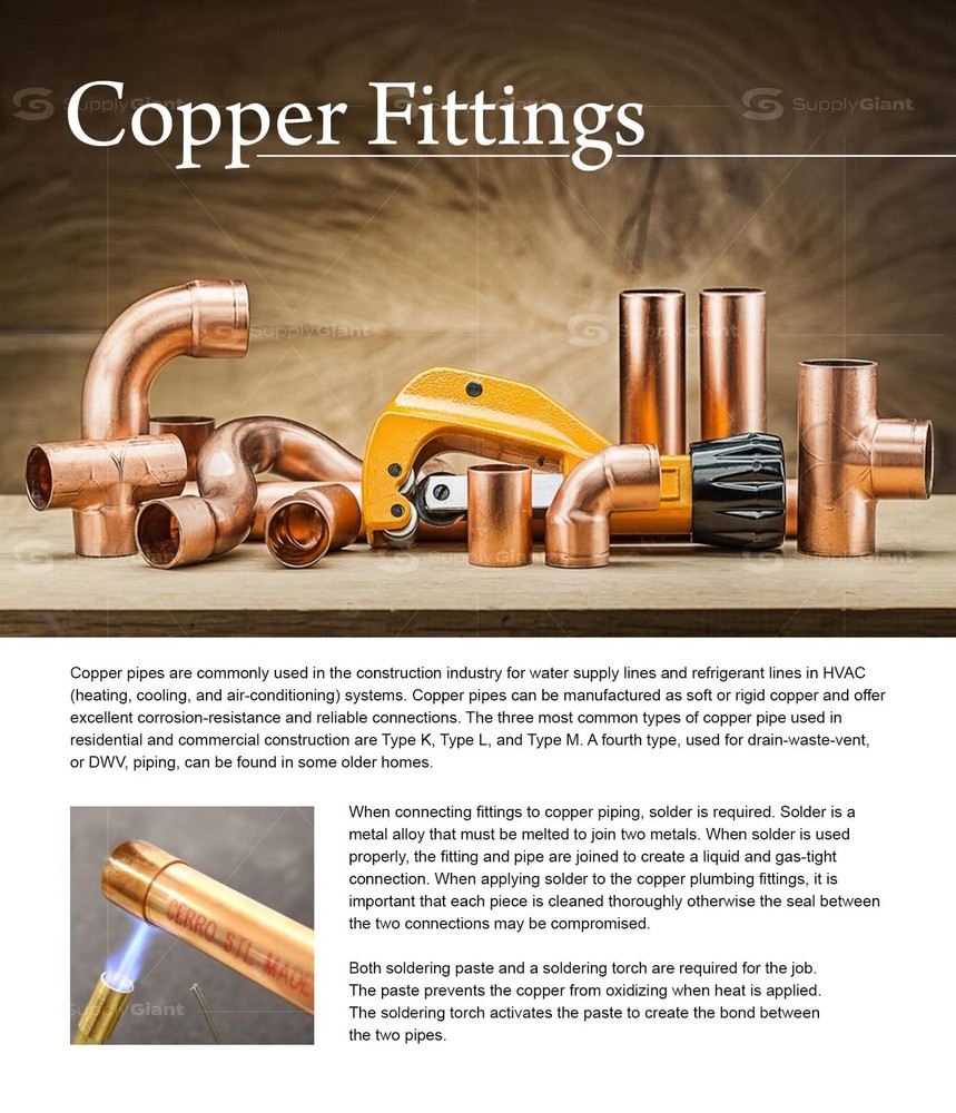 Supply Giant DUFD0100-5 Copper Sweat Plug End Cap Pipe Fitting, 1 1,