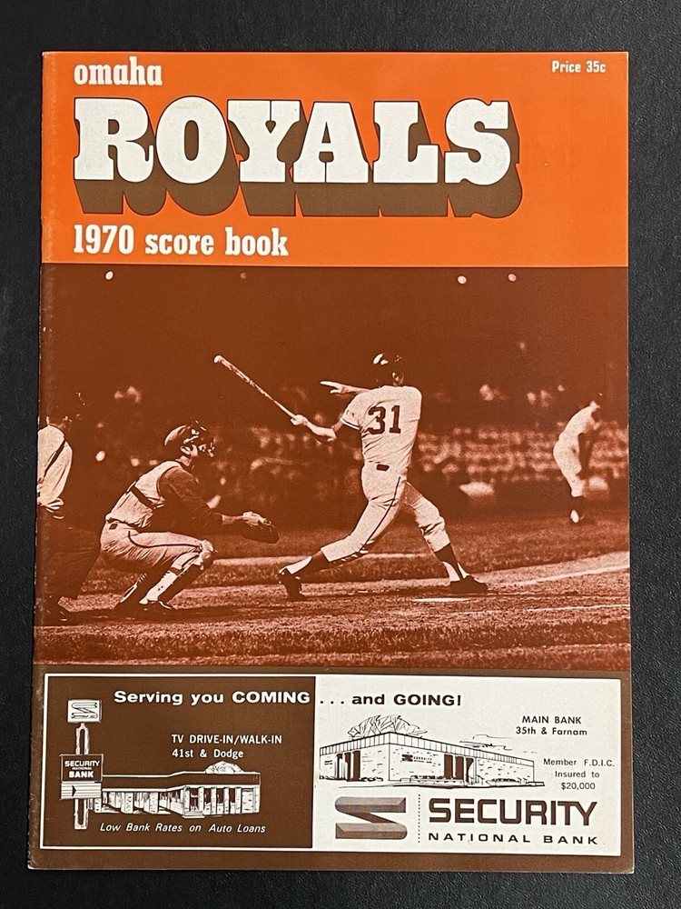 1970 Omaha Royals Baseball Program Scorecard Program