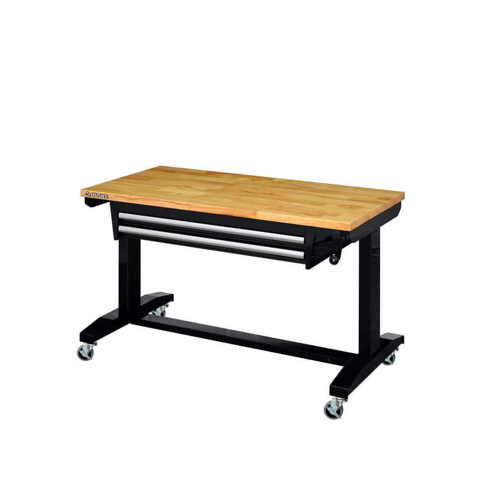Husky Workbench Tool Storage 46 in. W Adjustable Height Worktable with 2-Drawers