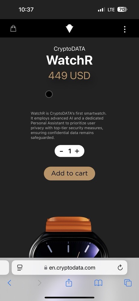 WatchR Crypto Smart Watch by CryptoDATA