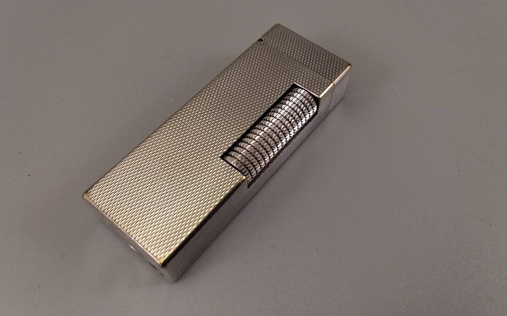 Dunhill Rollagas Vintage Silver Barley Lighter Working Condition