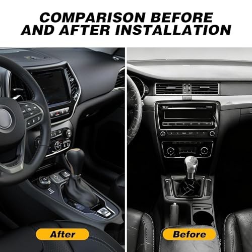 Gold Gear Shift Knob Handle with Button Compatible with Cherokee 2014-2019