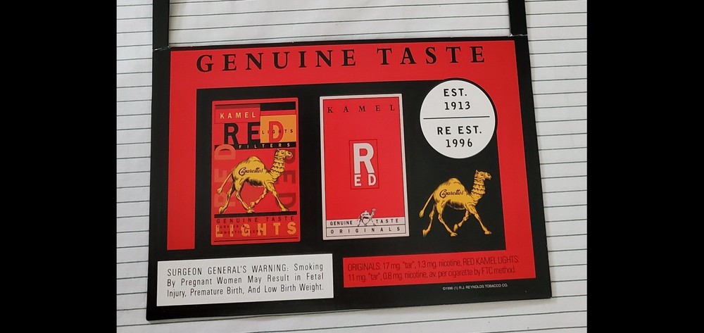 RARE 1996 CAMEL RED KAMEL DANGLER STORE DISPLAY 2 – SIDED DISPLAY NEVER USED