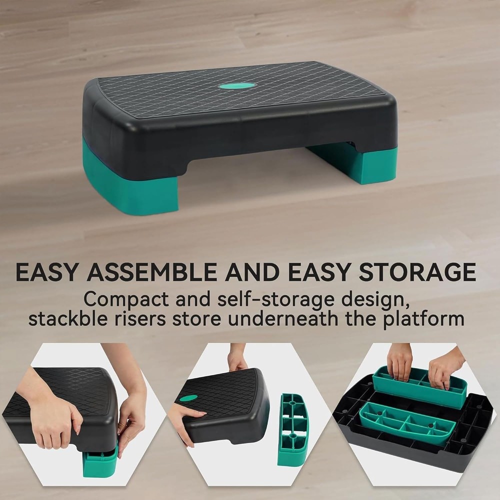 Multifunction 18" Workout Stepper with Customizable Height & Shock Absorption