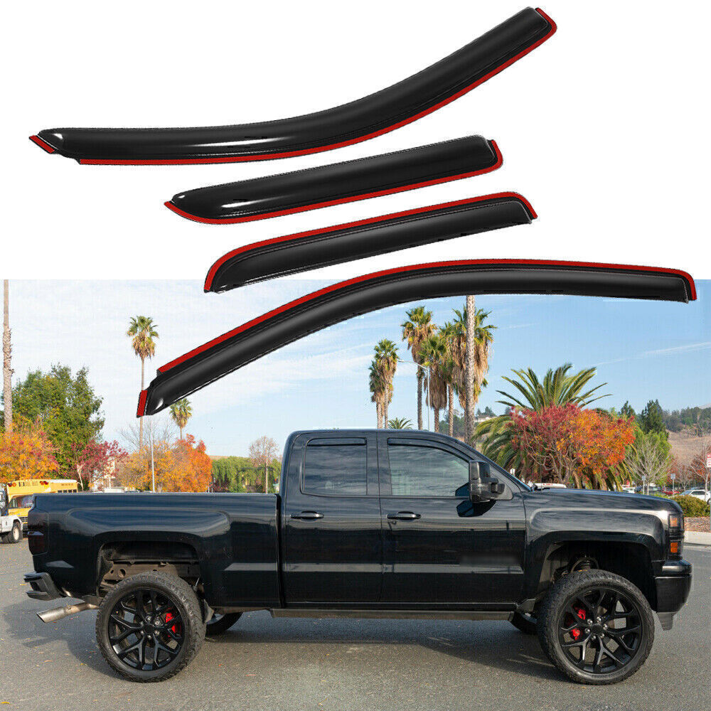 For 2014-2018 Chevy Silverado Double Cab Window Visor Vent Rain Guard Deflector