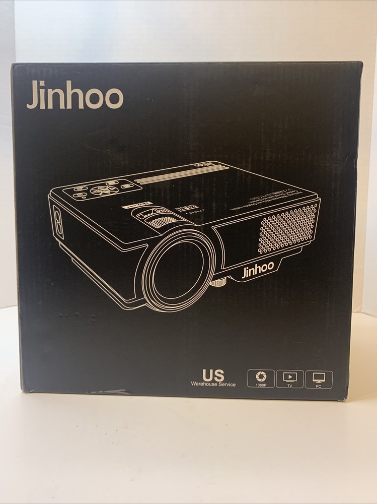 NIB Jinhoo Mini Projector White with a projection screen PJ0551