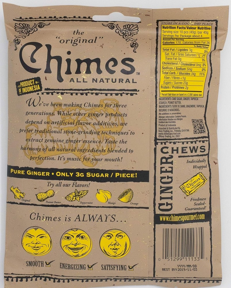 Nutritious Peanut Butter Ginger Chews - Convenient 5 oz On-the-Go Snack