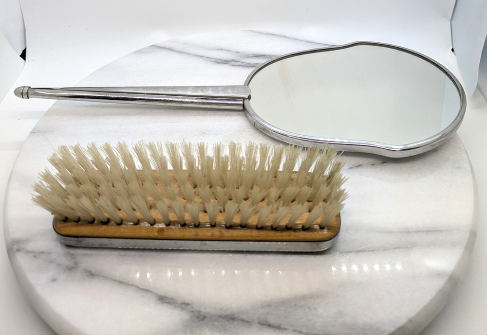 Vintage 50's Dressing Table Mirror and Brush