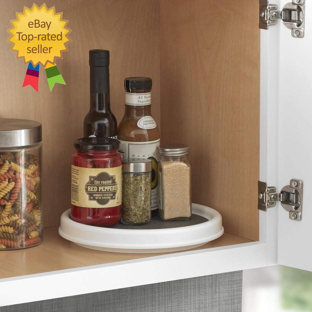 Non-Skid Pantry Cabinet, 9-Inch, White/Gray