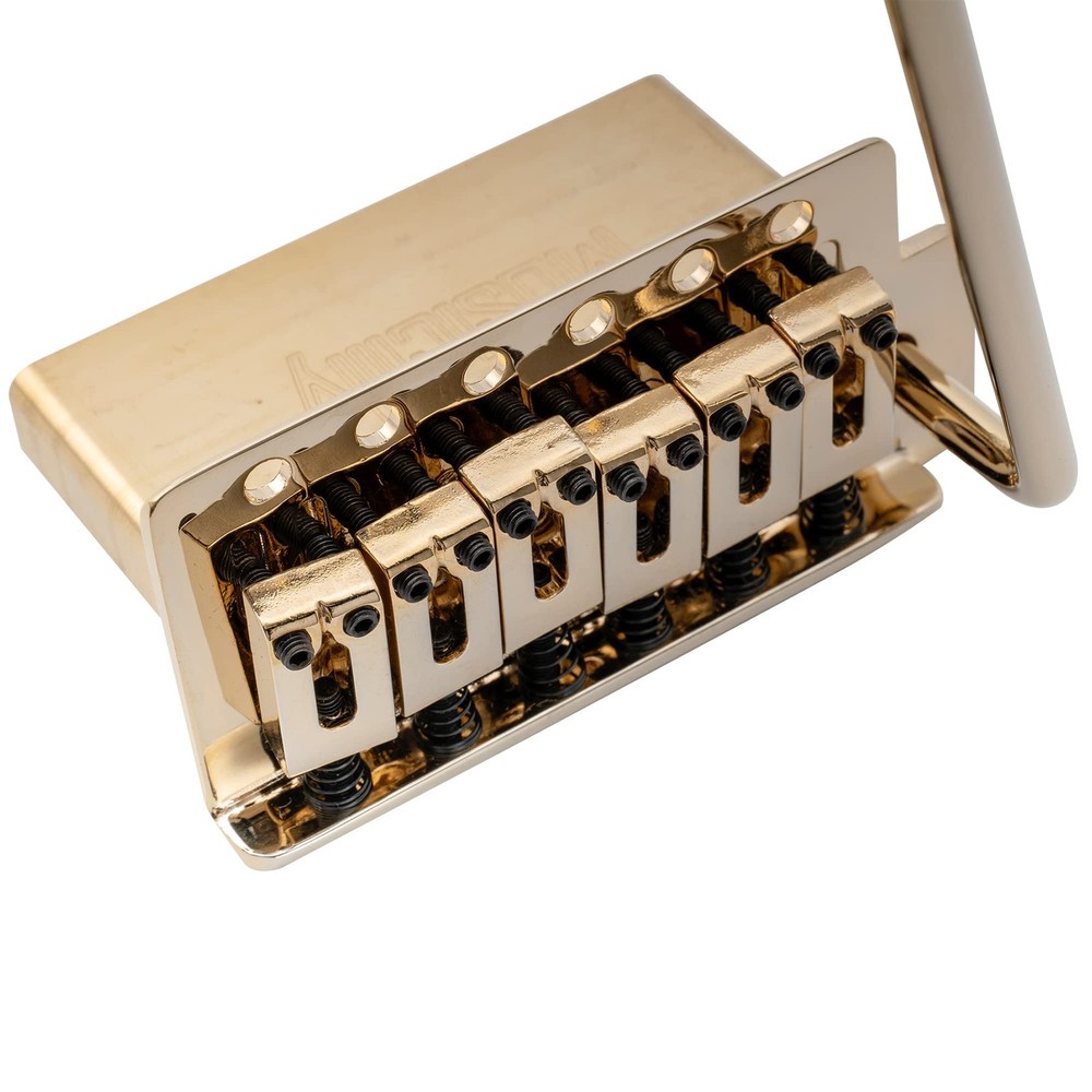 Pro 52.5mm Modern 6-Screw Tremolo Bridge 40mm Solid Brass Gold