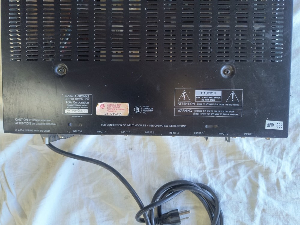 TOA A-912MK2 70 VOLT AMPLIFIER