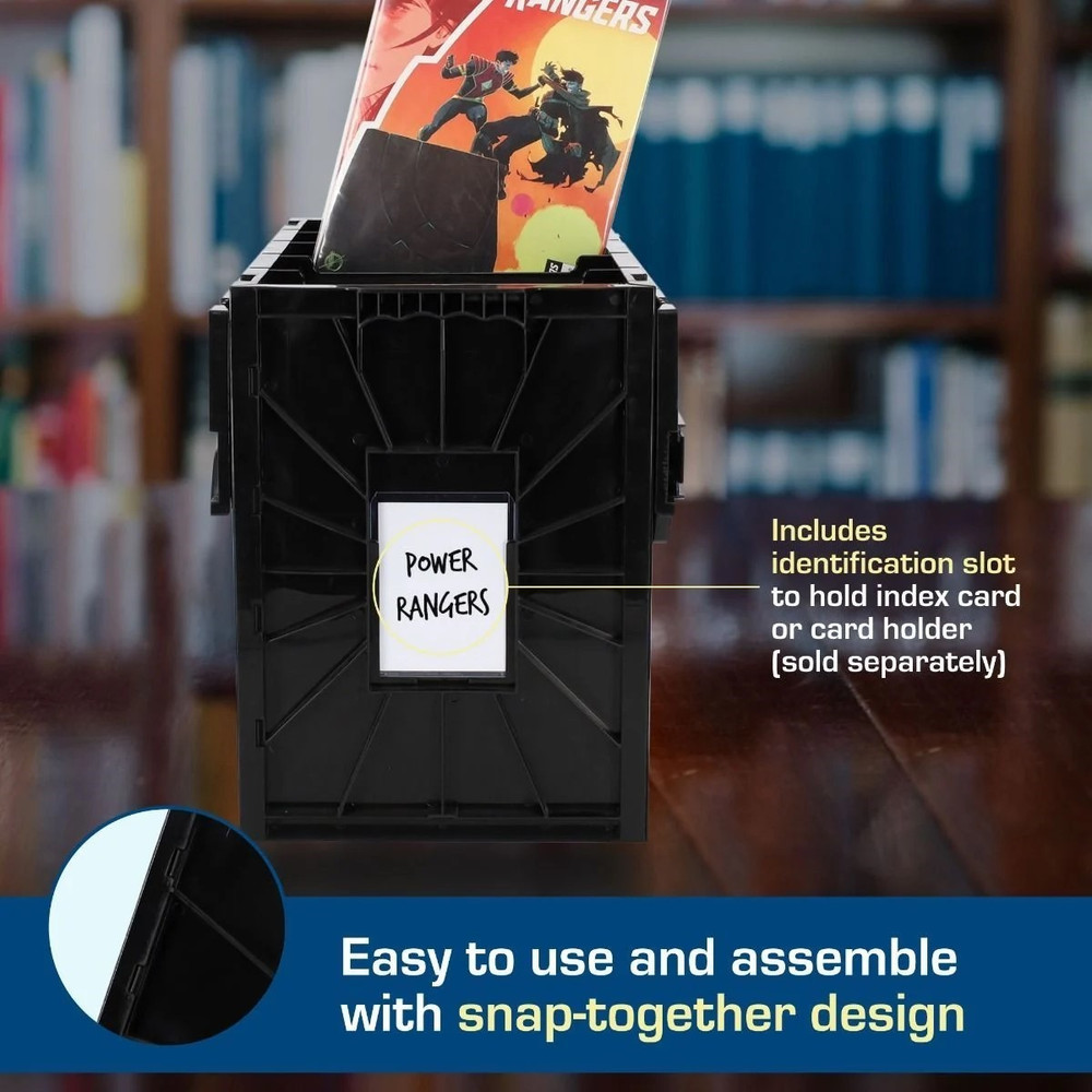 BCW LONG Comic Book Storage Box Bin Heavy Duty Plastic Stackable Hold 300 Bags