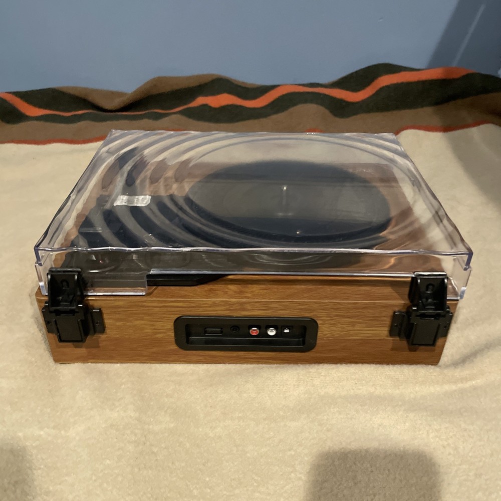 (Excellent Condition) Wockoder Turntable Player - Wooden (TESTED)