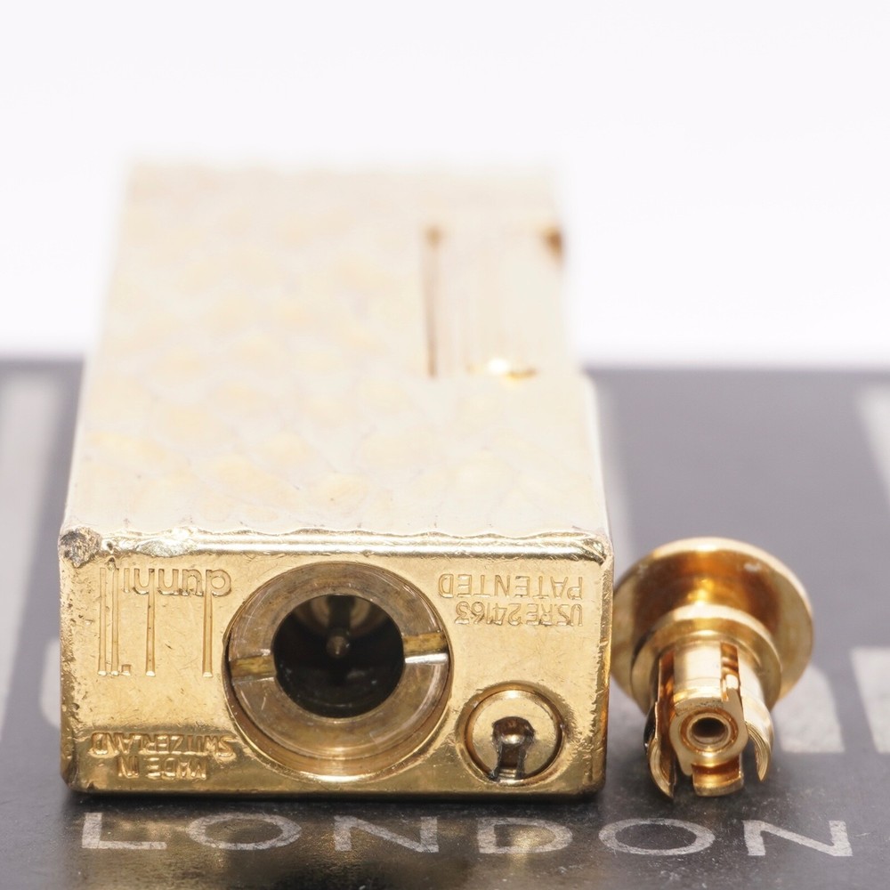 Dunhill Dome Lighter Gold plated with Black Lacquer_ Fully Working Condition