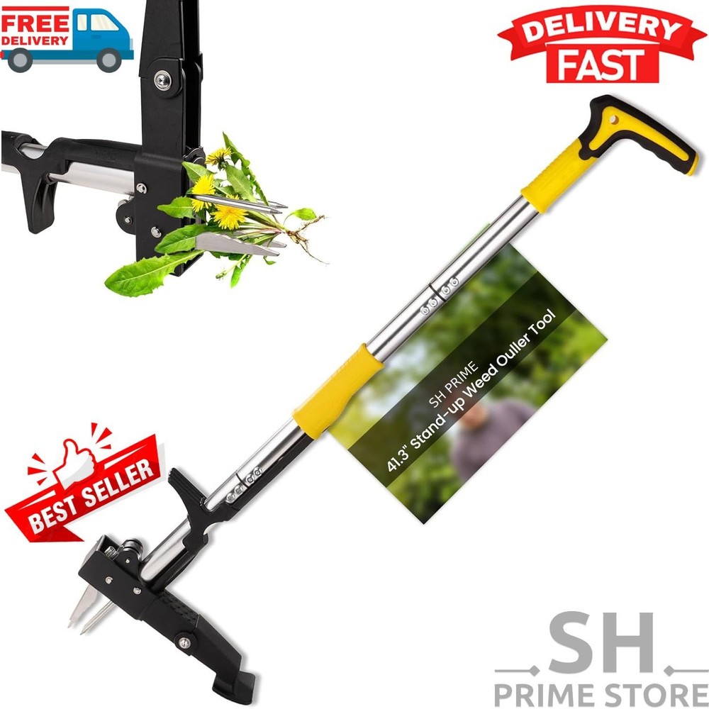 Weeder Puller Tool Stand Up Weed Tool with Long Handle Garden Weed Remover Tool