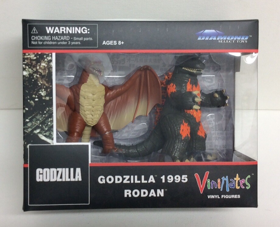 DIAMOND SELECT VINIMATES GODZILLA BURNING & RODAN 2-PACK 4” TALL FIGURES