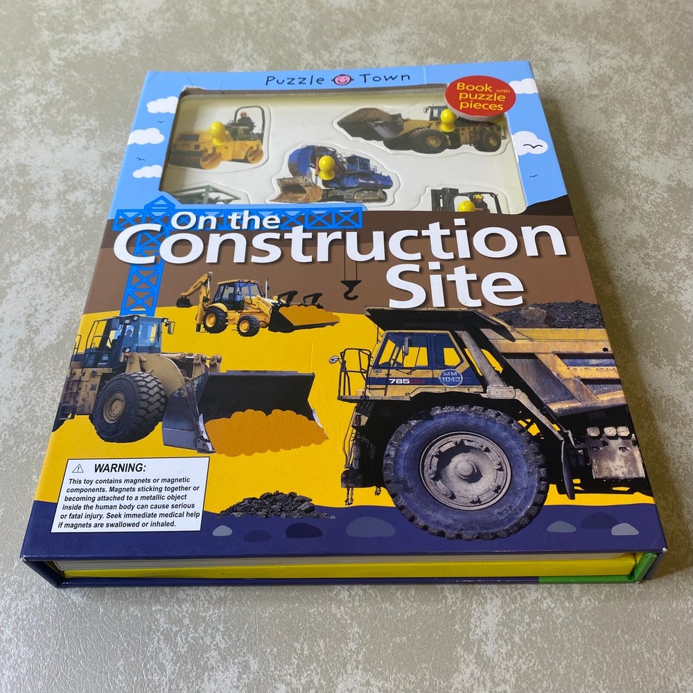 Puzzle Town "On the Construction Site" Book w/Puzzle Pieces