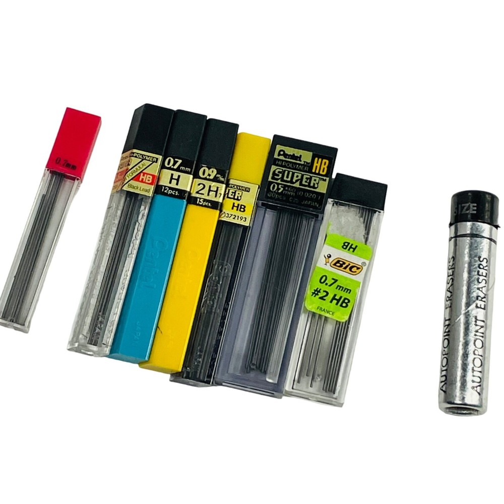 Assorted Mechanical Pencil Lead & Autopoint Eraser Set Vintage