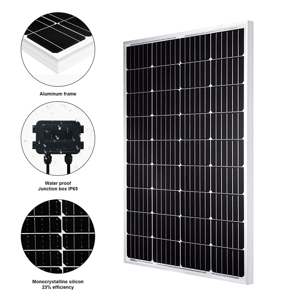 200W 12V Monocrystalline Solar Panel For RV Camping Home Golf Boat PV Off Grid