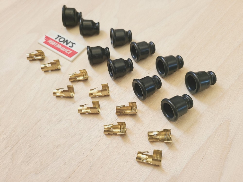 10 Straight socket style Spark Plug Distributor Magneto Coil Terminal & Boot kit
