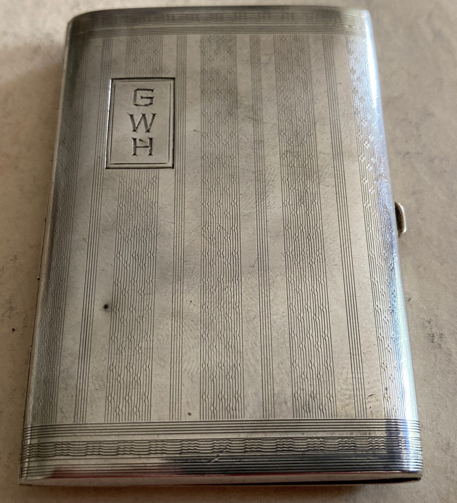 antique Art deco Bliss sterling silver small cigarette case