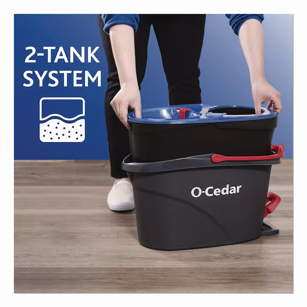 O-Cedar RinseClean Spin Mop & Bucket System,Clean with Clean Water - NEW