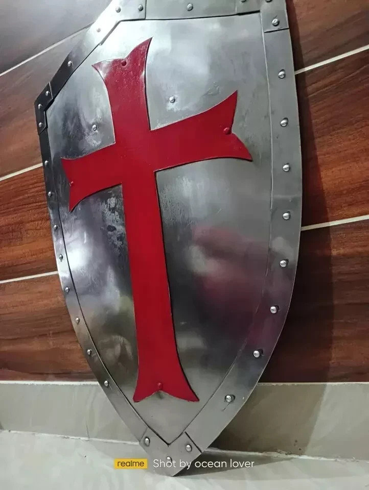 Knight Medieval shield Fully Functional Red Cross Warrior Templar Shield