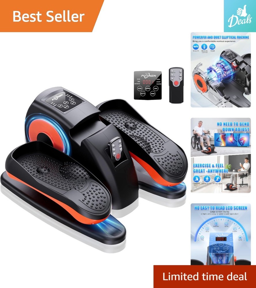 Compact Elliptical Exercise Machine - Low-Impact Pedal Trainer with LCD Display