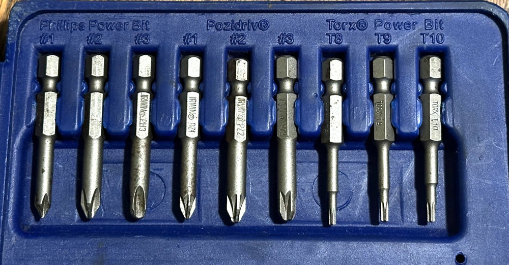Irwin Tools Long Screwdriver Magnetic Power Master Bit Driver Set Lot Torx Case