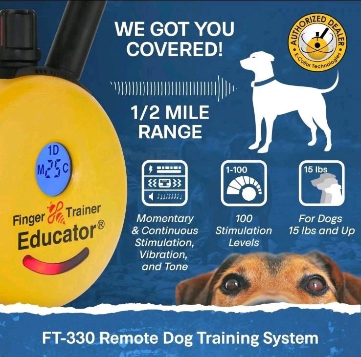Finger Trainer FT-330 Remote Dog Training Collar by E-Collar Technologies