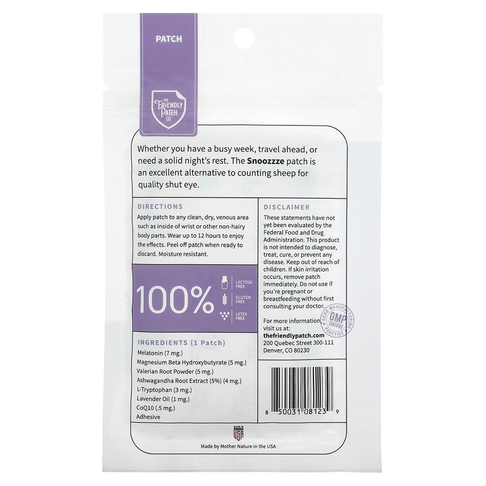 Snoozzze, Melatonin Sleep Patch, 8 Patches