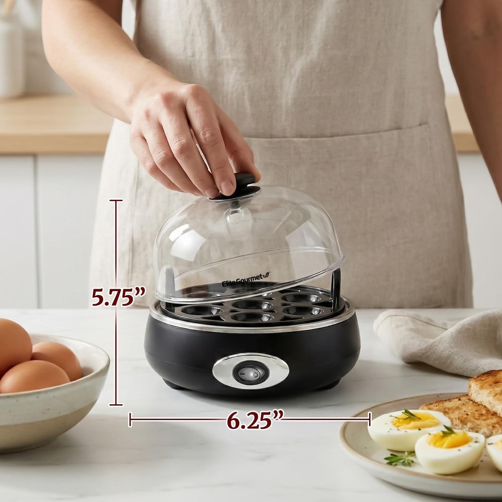 Rapid Egg Cooker for 7 Eggs - Perfect Hard, Medium, Soft, with Auto Shut-Off