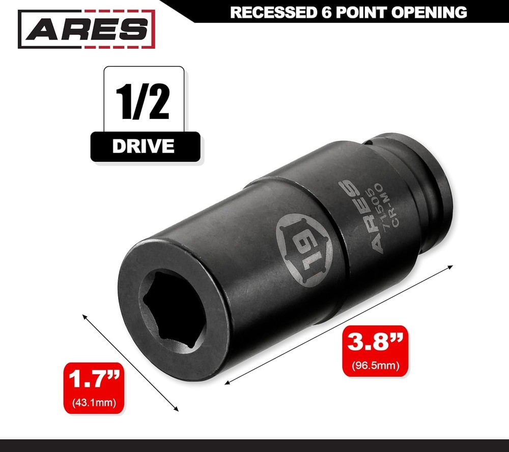 Harmonic Balancer Socket Deep Counterweighted Crank Bolt Tool