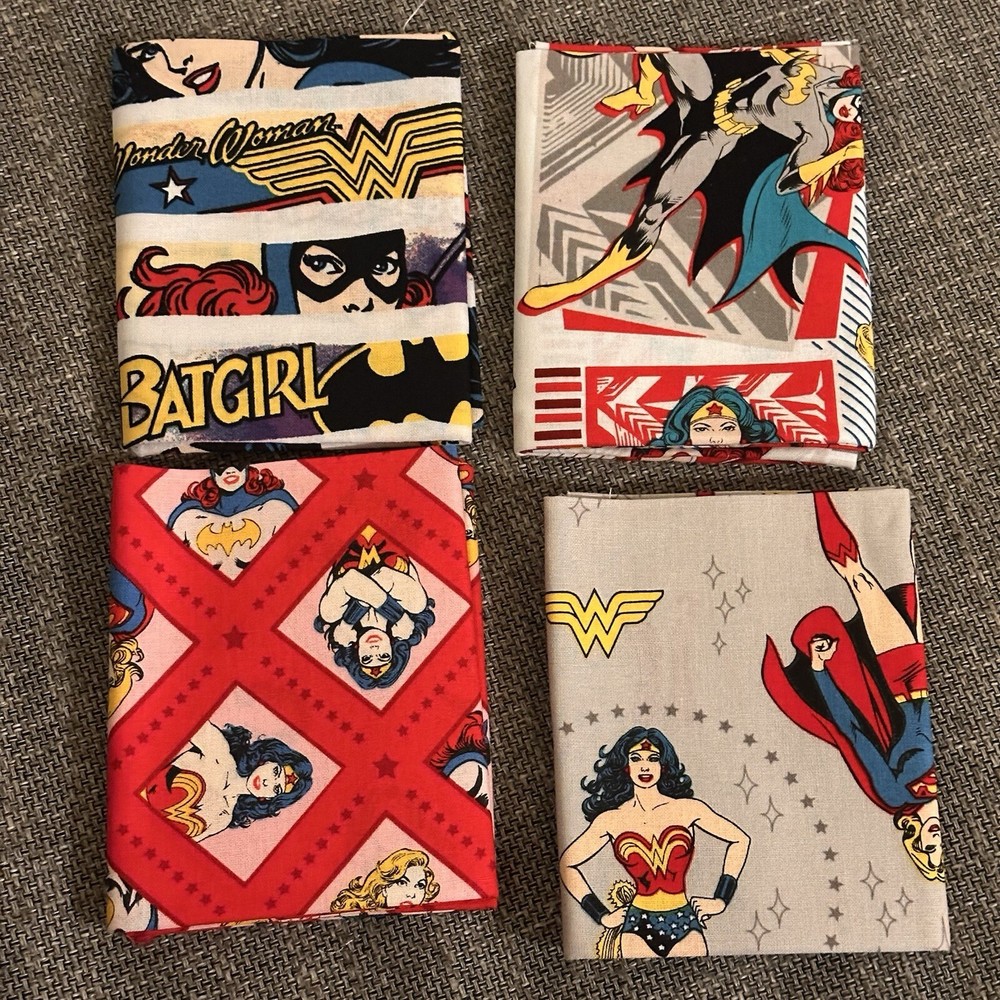 Quilting Fabric Bundle (9 Pieces) In Various Comic Prints
