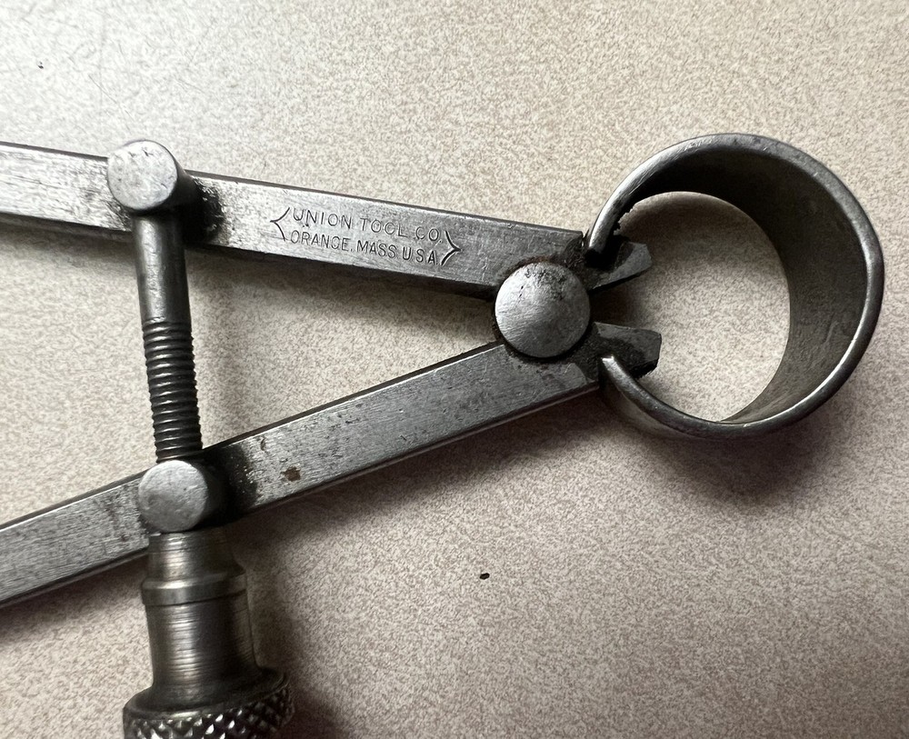 5” Inside Spring Caliper Flat Leg by Union Tool, Vintage USA Tool
