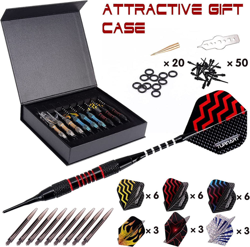 Darts Plastic Tip Professional Soft Tip Darts Set for Electronic Dartboard 9 Pc