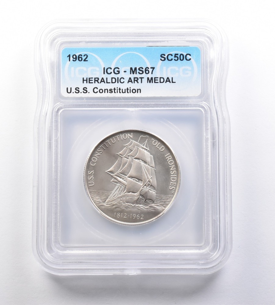 1962 So-Called Half Dollar USS Constitution MS67 ICG *7158